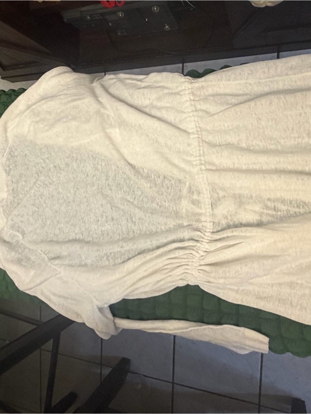 LOFT white Drawstring Open-Front Cardigan - Picture 4 of 4
